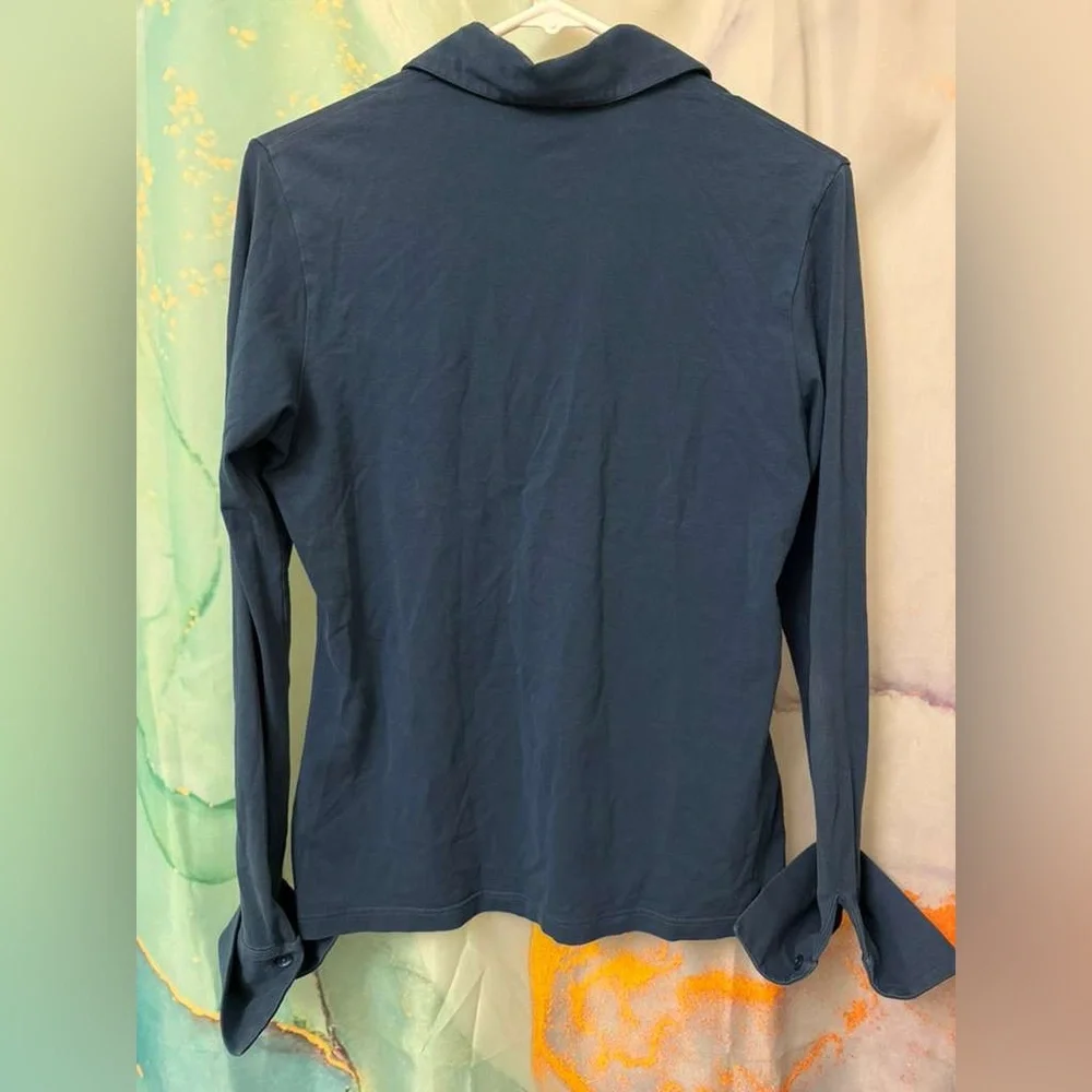 Anne Fontaine Nuage shirt in blue stretch With Buttons